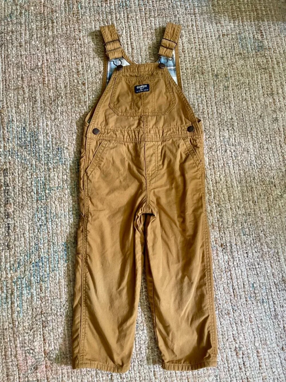 OshKosh B’gosh Toddler Boys Girls Unisex 4T Lined Canvas Carpenter Overalls EUC